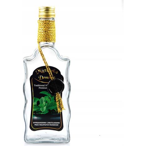 Bouteille décorée d'une vague 500ml MENTHE FAITE MAISON