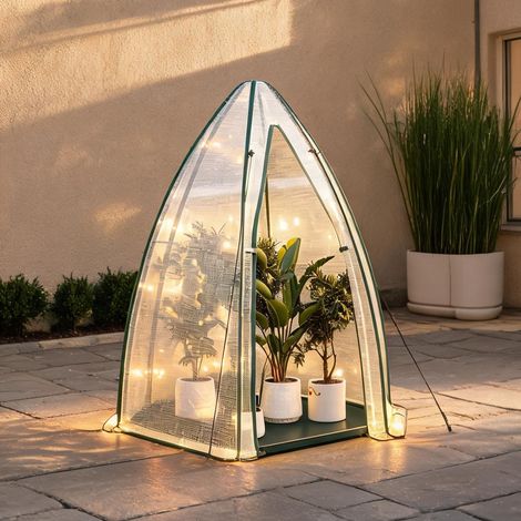 Serre de jardin blanche en tube d'acier et PE 160 x 180 x 160 cm (1/5)