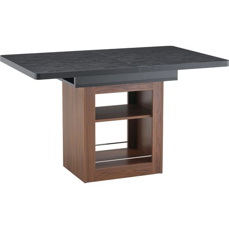 Ausziehbarer Esstisch 160x80x75,5 cm aus schwarzem MDF – MEUBLIV (1/5)