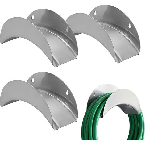 Support Tuyau Arrosage - Acier Carbone - Anti-Corrosif - Murale Pour Jardin Terrasse - 3 Pièces