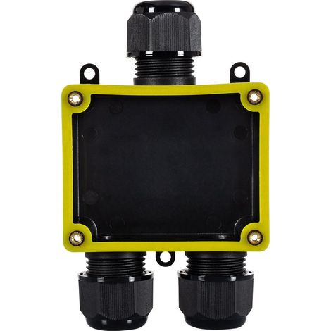 Boîte de Dérivation Étanche en "I" 130x83x45mm 3 Cônes IP68 Noir (1/5)