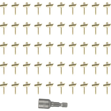 Clous de fixation de clôture de 2 pouces, 50 pièces, agrafes en acier inoxydable galvanisé pour treillis métallique et clôture tissée (1/5)