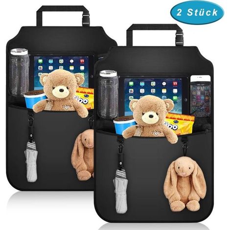 Organiseur de siège arrière imperméable pour enfants – Grand compartiment tablette – Poches de rangement – Protection dossier voiture (1/5)