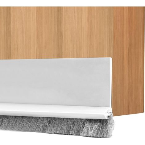 Lot de 2 boudins de porte, 100 cm, auto-adhésifs, avec brosse, blanc (1/5)