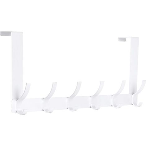 Crochets de porte, 6 crochets, blanc