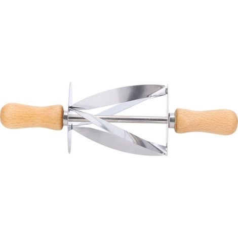 Rouleau à Croissants, Rouleau à Croissants 7,9 X 2,4 Pouces, Conception à Lame Croisée, Rouleau pâte en Acier Inoxydable pour la Fabrication de Croissants (1/4)