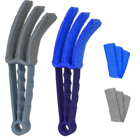 Strumenti per la pulizia delle tapparelle, spazzole per la pulizia delle tapparelle in 2 pezzi, panni per la pulizia in 2 pezzi, set per la pulizia delle tapparelle per tastiere e condizionatori d'ari (1/5)