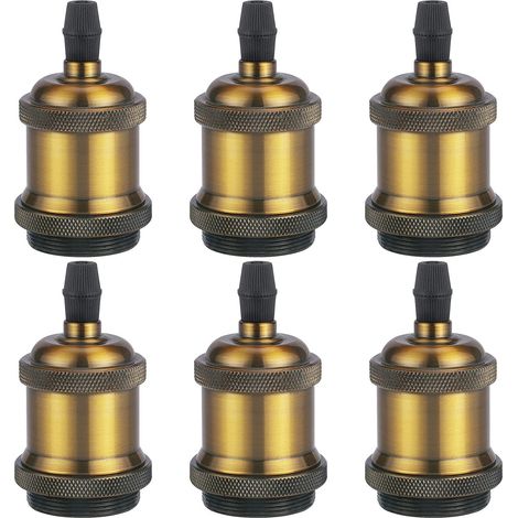 NORCKS 6PCS Base De Lámpara Simple Retro E27 Luz De Techo Vintage Lámpara Colgante Interior Bronce 1 (1/5)