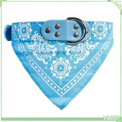 Collier-bavoir pour chien - FAFEICY - VGEBY - Style ethnique - Réglable - Taille L bleu clair (1/2)