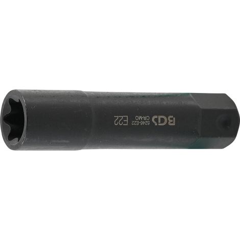 Llave de vaso E-Torx, extra larga entrada 22 mm E22
