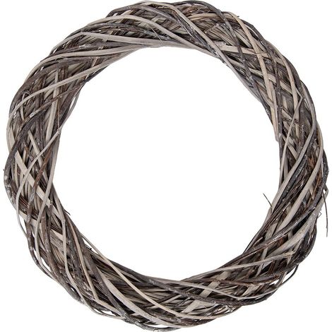 Couronne décorative à suspendre pour porte et mur en rotin marron, Ø 50 x 9 cm - PANGIVO (1/2)