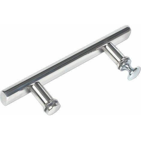 Poignée de porte de douche en ABS chromé de 145 mm (14,5 cm), trou à trou,Poignée de porte de salle de bain en acier inoxydable, argent, deux pièces (1/5)