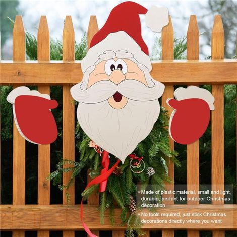 2pcs Décoration De Cloture Bois,Décor Parfait Durable Dornement De Jardin De Pelouse,Decoration Noel Exterieur
