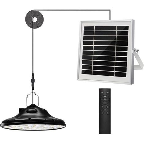 100Leds 1200LM Lampe Solaire Exterieur,3 Mode Lampe Suspendue Solaire,Panneau Solaire Réglable,4 Luminosité avec TéLéCommande,IP66 étanche Eclairage Led pour Jardin,Camping/Pergola/Balcon/Terasse [Cla (1/4)
