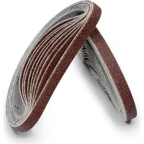 Bande abrasive spéciale petite taille pour ponceuse à bande pneumatique et électrique Mitsubishi 10 x 330 mm, grain 600 (1/4)