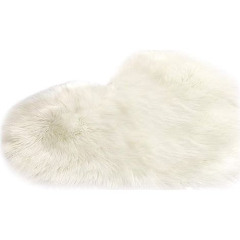 Meilleure vente Tapis en laine imitation peau de mouton, fausse fourrure, antidérapant, à poils longs, pour chambre à coucher, 40 x 50 cm (hauteur) (1/5)