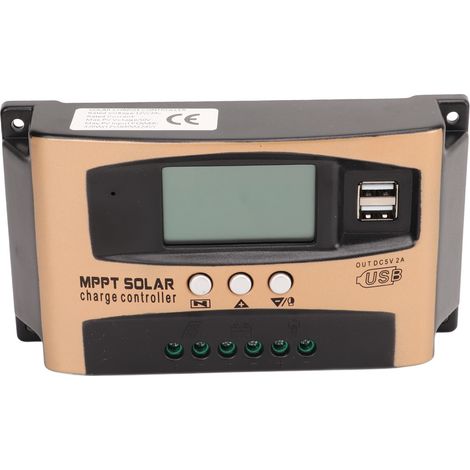 Régulateur de charge solaire MPPT avec écran LCD, paramètres réglables, couleur or, 60 A (1/5)