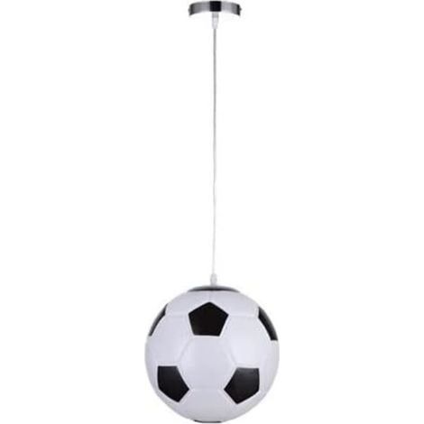 Suspension de football pour chambre d'enfant, boule de verre suspendue, douille E27, lustre de chevet de chambre à coucher
