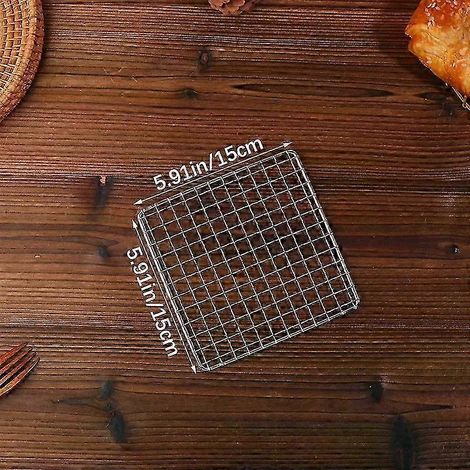 Grille de barbecue portable carrée en acier inoxydable 2025 pour camping, idéale pour la cuisson au feu de bois en extérieur, les voyages et les pique-niques. (1/5)