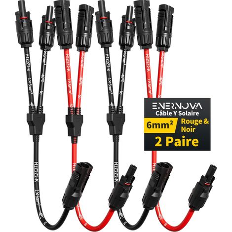Câble Y Solaire 6mm² à Raccords Auto-Verrouillables pour Système PV  1500V, Cuivre Étamé, Isolation PPO Anti-UV, Étanchéité IP68, Raccord Auto-Verrouillable, Montage Parallèle Simple (1/5)