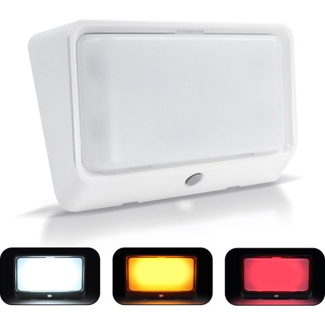 Éclairage LED Extérieur 12V pour Porche de Camping-Car, 3 Modes d’éclairage (1800K, 6500K, Rouge), Interrupteur On/off, IP65 Nano étanche Lumières Auvent pour Bateau Camion Caravane(1 Pièce) (1/5)