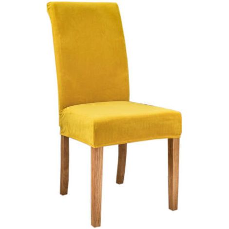 2 Pièces Housse de chaise, bande élastique, grande chaise de salle à manger en velours pour dames, chaise de restaurant, hôtel, fête, banquet (1/5)