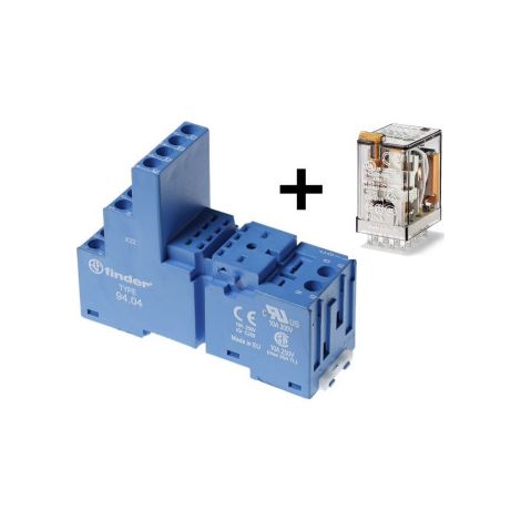 Finder - LOT - Relais Industriel 4RT 230V + Embase Relais - Ru00e9f : 553482300040+9404SMA (1/5)