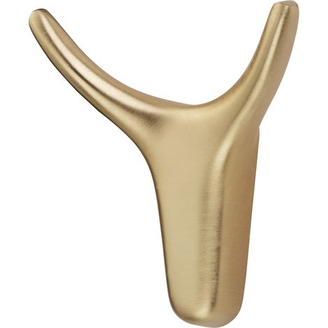 Garderobenhaken TORO Höhe 66 mm x Breite 60 mm Gold gebürstet aus Zinkdruckguss (1/4)