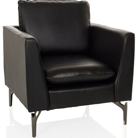 Loungsessel / Einsitzer Sofa BAVERO PU schwarz hjh OFFICE (1/5)