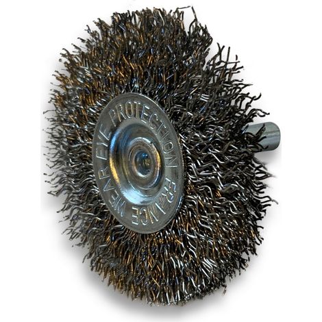 Brosse circulaire métallique sur tige Ø 60 mm Fil inox dur - Quantité x 1 - Ø 60 mm - Ep. 8 mm - Inox dur (1/5)