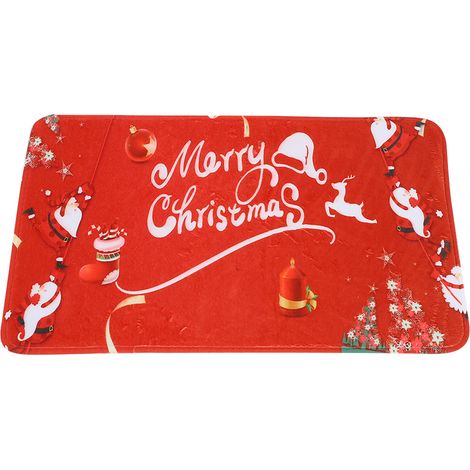 Tapis de porte antidérapant à motifs de Noël pour la cuisine et la salle de bain. Tapis de sol absorbant pour salle de bain. (1/5)