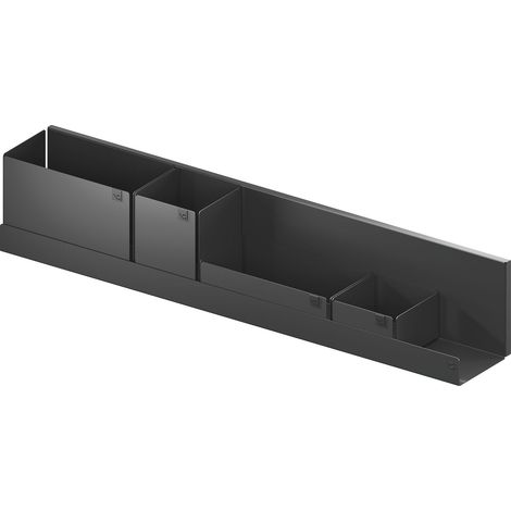 Vauth-Sagel Wandregal Metall Board-7 Box M Organizer Set für alle Wohnbereiche - Wandablage mit Boxen, Stahl pulverbeschichtet lavagrau (1/5)