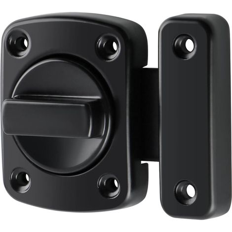 Verrou Porte Interieure Rotatif, Loquet Porte Tournant de Sécurité en Métal, Chaîne de Porte Anti-Vol, Noir Mat (1/5)