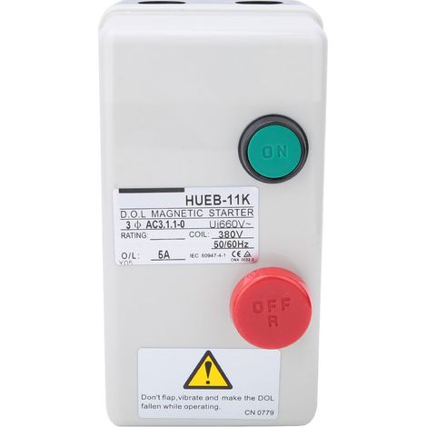 Démarreur Magnétique 380 V AC - Démarrage Direct - Réversible - Commande Manuel - 50/60 Hz - Courant Nominal 3,5 À 5 A (1/5)