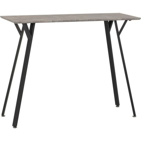 Quebec Bar Table - L45 x W120 x H93 cm - Concrete Effect/Black