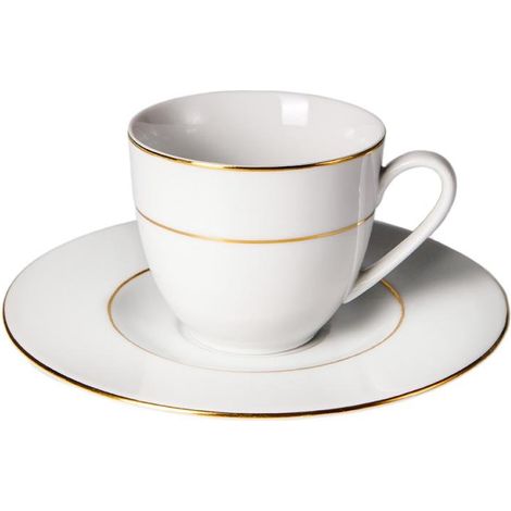 4 x ensembles soucoupe + tasse FILET OR - 15cl - Novastyl