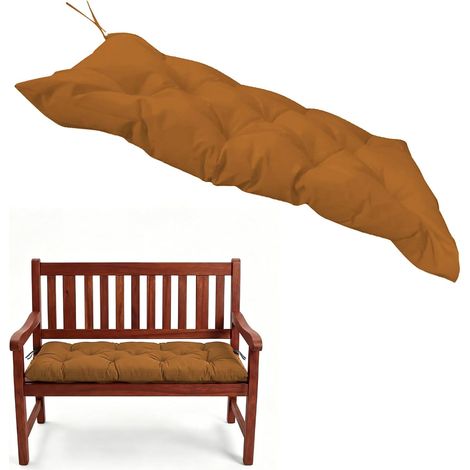Coussin pour banc de jardin, chaise, balancelle de jardin - Pour intérieur et extérieur - 120 x 50 x 10 cm - Marron (1/5)