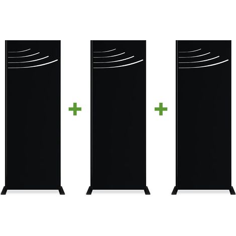 Set mit 3 Dekorplatten VELETA Schwarz H.160cm mit Mustern auf der Oberseite (1/5)