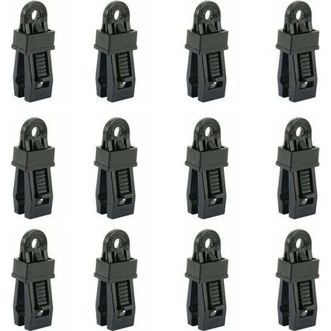 Set mit 12 robusten Planenclips, geeignet für die Befestigung von Planen, Auto-Sonnenschutzblenden und Poolabdeckungen im Außenbereich. (1/4)