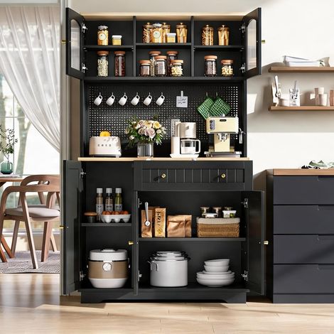 Buffet coloris noir en panneau de particules 103,5 x 40 x 180 cm (1/5)