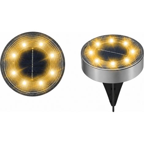 Spot Solaire Encastrable Sol IP68 86 Acier Inoxydable Lumière Chaude 13 × 13 × 3 cm 200 g – Livraison gratuite