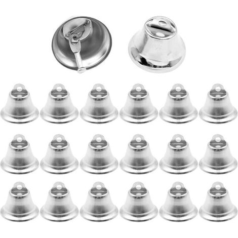20 Pièces Petites Clochettes(Argent), Vintage Petite Cloche pour décorations de Festival de Mariage, Cloche de noël pour Les sapins de Noël, Grelots en Métal pour Porte Clé Clochette, Bricolage (1/4)