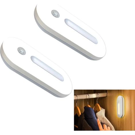 Sensoraktivierte Nachtlichter (2er-Pack) – kabellos, magnetisch, per USB aufladbar, geeignet für Kinderzimmer, Kleiderschränke und Treppenhausbeleuchtung. (1/5)