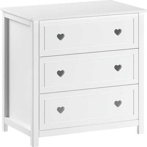 MILADY - Commode 3 Tiroirs avec Plan à langer laqué Blanc (1/3)