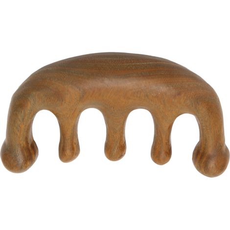 Peigne de massage en bois de santal pour le cuir chevelu, idéal pour les massages de la tête, du cou, des épaules, des mains et des bras. (1/5)