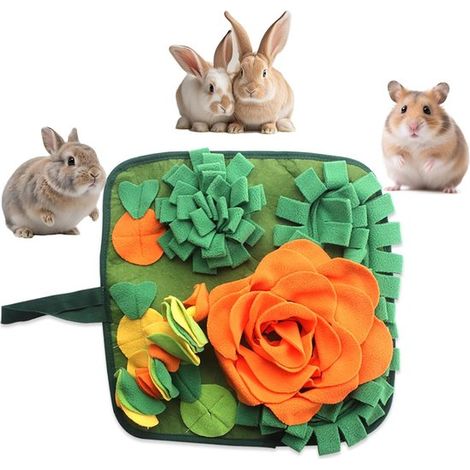 Alfombra olfativa para conejos de 45 cm (17,7 pulgadas), Juguete interactivo tipo rompecabezas, Alfombra de alimentación (1/5)