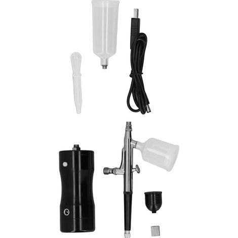 Ensemble aérographe sans fil portable rechargeable USB, pour maquillage aérographe, tattoo temporaire, modèles réduits et cake design (1/5)