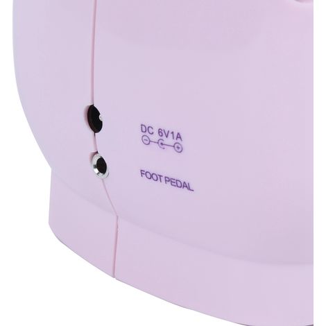 Machine de couture électrique mini multifonction 2 vitesses 2 fils, matériel ménager 100‑240V rose avec prise US (1/5)