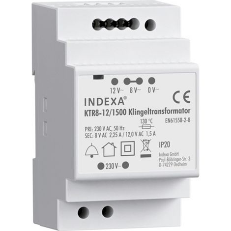 PENTATECH 32126 Klingeltransformator 8 V/AC, 12 V/AC