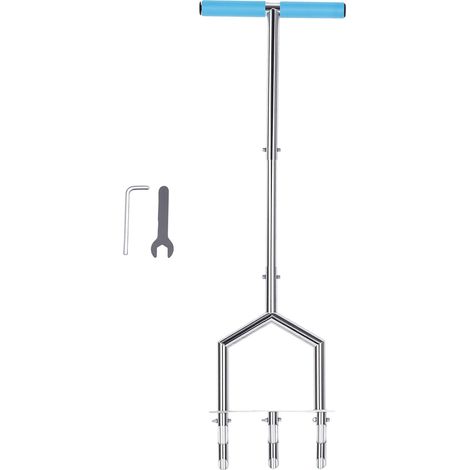 Aérateur de pelouse à dents creuses, 3 dents, poignée ergonomique, carottage manuel (1/5)